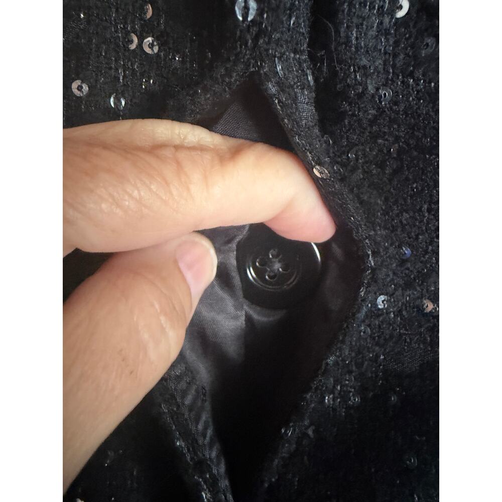 White House Black Market Ombre Sequin Coat Black NWT Medium Jacket Size M - Picture 6 of 15